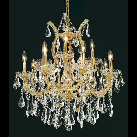 Elegant Lighting 2801D27G/RC Crystal Maria Theresa Chandelier - (Clear)