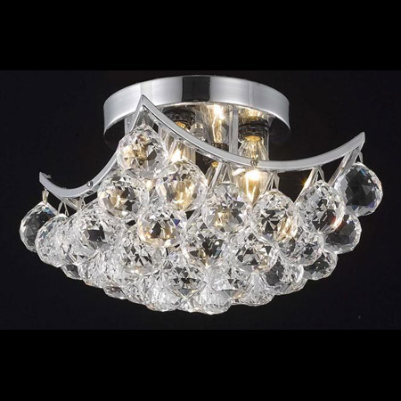 Elegant Lighting 9800F10C/EC Crystal Corona Flush Mount Ceiling Light Fixture - (Clear)