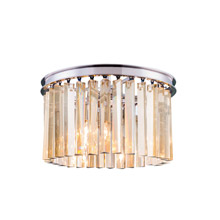 Elegant Lighting 1208F16PN-GT/RC Crystal Sydney Flush Mount Ceiling Light Fixture - Golden Teak (Smoky)
