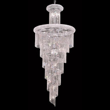 Elegant Lighting 1800SR30C/EC Crystal Spiral Tall Chandelier - (Clear)