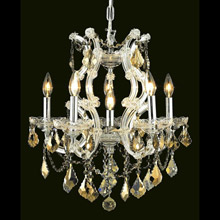 Elegant Lighting 2800D20C-GT/RC Crystal Maria Theresa Chandelier - Golden Teak (Smoky)