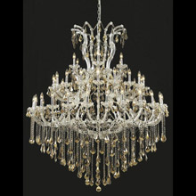 Elegant Lighting 2800G60C-GT/RC Crystal Maria Theresa Large Chandelier - Golden Teak (Smoky)