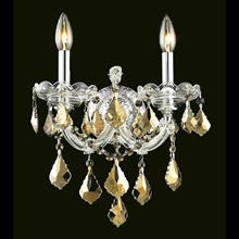 Elegant Lighting 2800W2C-GT/RC Crystal Maria Theresa Wall Sconce - Golden Teak (Smoky)