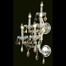 Elegant Lighting 2800W5C-GT/RC Crystal Maria Theresa Wall Sconce - Golden Teak (Smoky)