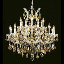 Elegant Lighting 2801D30C-GT/RC Crystal Maria Theresa Chandelier - Golden Teak (Smoky)