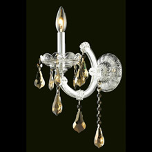 Elegant Lighting 2801W1C-GT/RC Crystal Maria Theresa Wall Sconce - Golden Teak (Smoky)