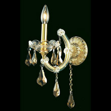 Elegant Lighting 2801W1G-GT/RC Crystal Maria Theresa Wall Sconce - Golden Teak (Smoky)