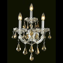 Elegant Lighting 2801W3C-GT/RC Crystal Maria Theresa Wall Sconce - Golden Teak (Smoky)