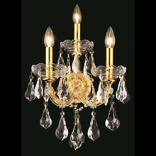 Elegant Lighting 2801W3G/RC Crystal Maria Theresa Wall Sconce - (Clear)