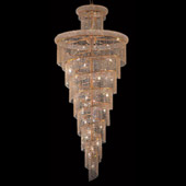 Crystal Spiral Tall Chandelier - Elegant Lighting 1800SR36G