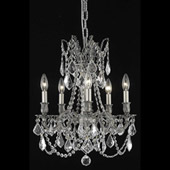 Crystal Rosalia Five Light Mini Chandelier - Elegant Lighting 9205D18PW