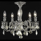 Crystal Rosalia Semi Flush Mount Ceiling Light - Elegant Lighting 9205F18PW-GT