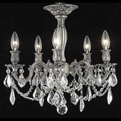 Crystal Rosalia Semi Flush Mount Ceiling Light - Elegant Lighting 9205F18PW