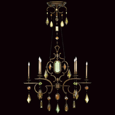Fine Art Handcrafted Lighting 708940-1 Crystal Encased Gems Oval Chandelier