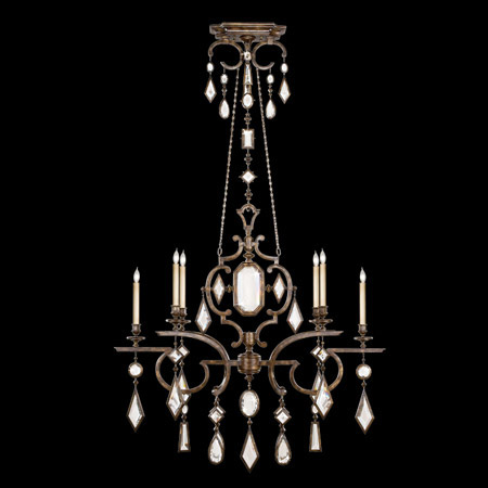 Fine Art Handcrafted Lighting 708940-3 Crystal Encased Gems Clear Gems Oval Chandelier