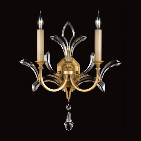 Fine Art Handcrafted Lighting 761350 Crystal Beveled Arcs Gold Wall Sconce