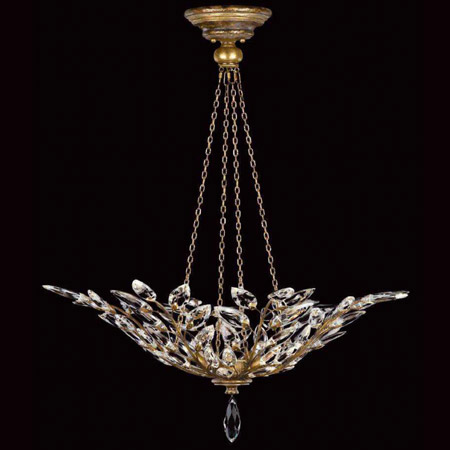 Fine Art Handcrafted Lighting 776340 Crystal Crystal Laurel Gold Inverted Pendant