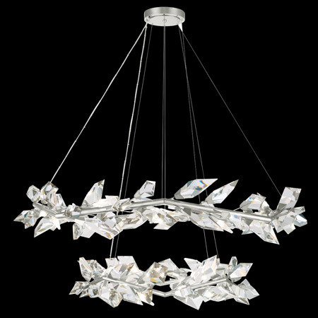 Fine Art Handcrafted Lighting 909140-1 Crystal Foret Two Tiered Round Pendant