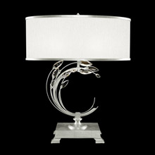 Fine Art Handcrafted Lighting 758610-41 Crystal Crystal Laurel Right Facing Silver Table Lamp