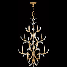 Fine Art Handcrafted Lighting 762940 Crystal Beveled Arcs Gold Extra Tall Chandelier