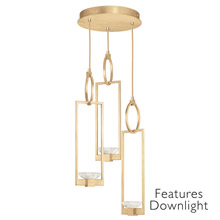 Fine Art Handcrafted Lighting 892940-21 Delphi Gold Round 3 Pendant Light Fixture with Downlights