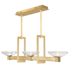 Fine Art Handcrafted Lighting 897040-2 Delphi Gold Linear Pendant Chandelier with Downlights