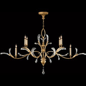 Crystal Beveled Arcs Gold Long Oval Chandelier - Fine Art Handcrafted Lighting 761840