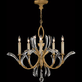 Crystal Beveled Arcs Gold Chandelier - Fine Art Handcrafted Lighting 763040