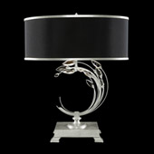 Crystal Crystal Laurel Left Facing Silver Table Lamp - Fine Art Handcrafted Lighting 771510-42