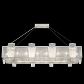 Transitional Crownstone Rectangular Pendant Island Light - Fine Art Handcrafted Lighting 891240-12