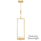 Contemporary Delphi Gold Mini Pendant with Downlight - Fine Art Handcrafted Lighting 892840-21