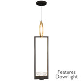 Contemporary Delphi Black Mini Pendant with Downlight - Fine Art Handcrafted Lighting 892840-31