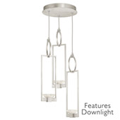 Contemporary Delphi Silver Round 3 Pendant Light Fixture with Downlights - Fine Art Handcrafted Lighting 892940-11