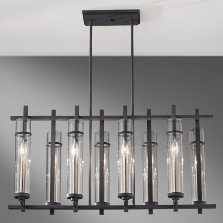 Feiss F2630/8AF/BS Ethan Eight Light Linear Chandelier