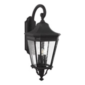 Traditional Cotswold Lane 3 - Light Outdoor Wall Lantern - Feiss OL5424BK