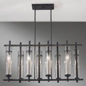 Transitional Ethan Eight Light Linear Chandelier - Feiss F2630/8AF/BS