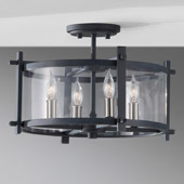 Transitional Ethan Semi-Flush Ceiling Fixture - Feiss SF292AF/BS
