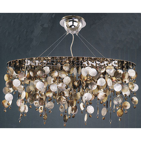 Glow Lighting 582SD4LSP-9GT Crystal Midnight Pearl Oval Chandelier