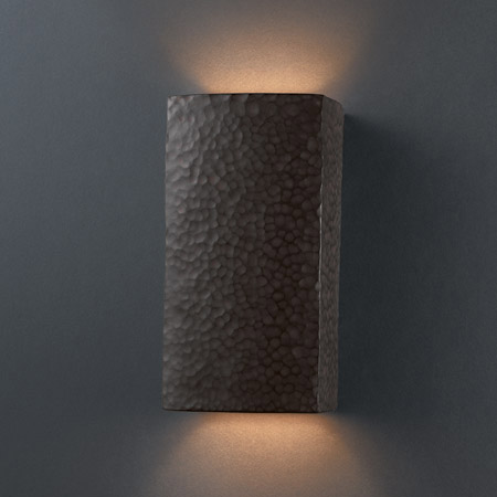 Justice Design CER-0915-HMIR Ambiance Small Rectangle Wall Sconce