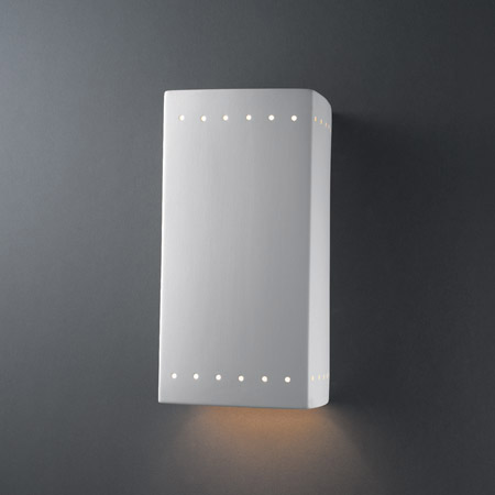 Justice Design CER-0960-BIS Ambiance Large Rectangle Wall Sconce With Perforations