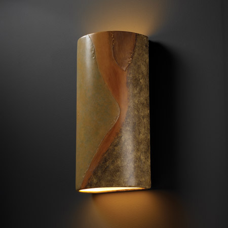 Justice Design CER-1165W-SLHY Ambiance Really Big Cylinder Outdoor Wall Sconce