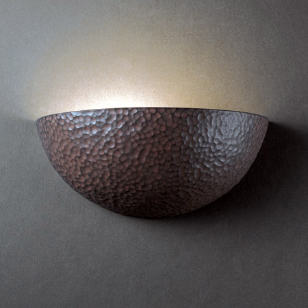 Justice Design CER-1300-HMIR Ambiance Small Quarter Sphere Wall Sconce