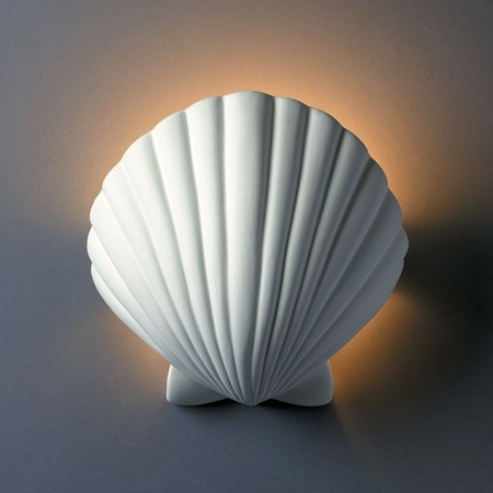 Justice Design CER-3730-BIS Ambiance ADA Scallop Shell Wall Sconce