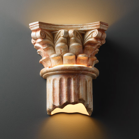 Justice Design CER-4705W-STOA Ambiance Corinthian Column Outdoor Wall Sconce