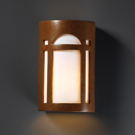 Justice Design CER-5395-PATR Ambiance Large ADA Arch Window Wall Sconce