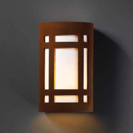 Justice Design CER-5495-RRST Ambiance Large ADA Craftsman Window Wall Sconce