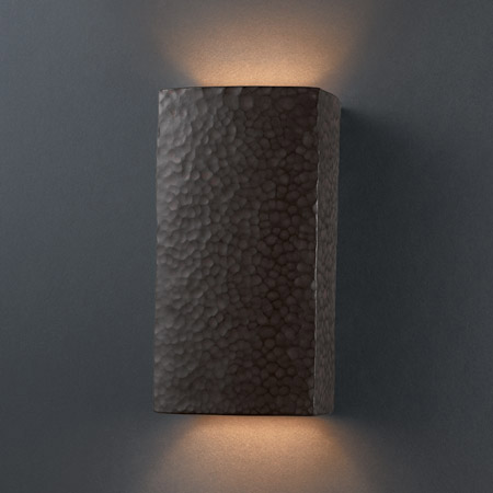 Justice Design CER-5915-HMIR Ambiance Small ADA Rectangle Wall Sconce