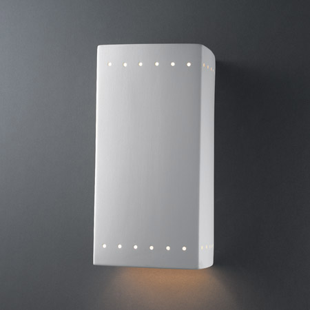 Justice Design CER-5960W-BIS Ambiance Large ADA Rectangle Outdoor Wall Sconce With Perforations