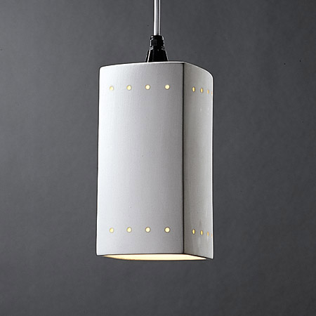 Justice Design CER-6215-BIS-WTCD Radiance Rectangle Mini Pendant With Perforations