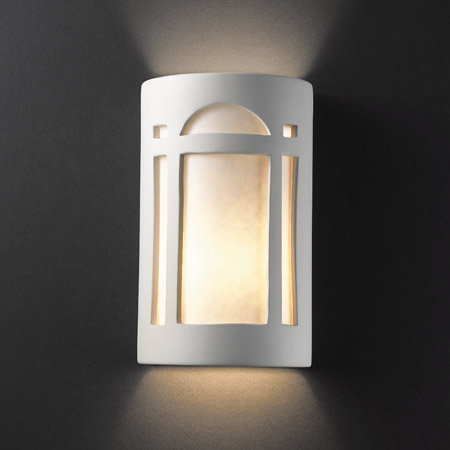 Justice Design CER-7385W-BIS Ambiance Small Arch Window Outdoor Wall Sconce